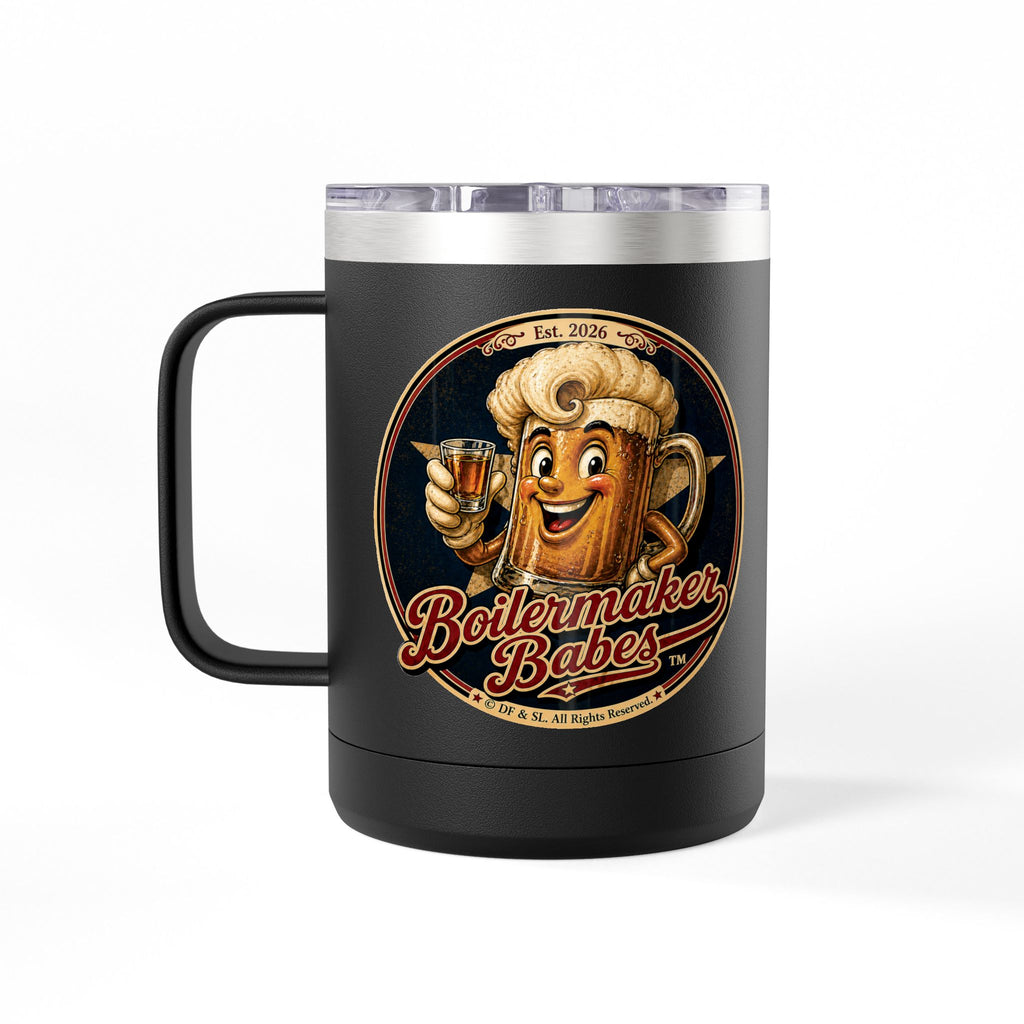 Arch! (M) – 15oz. Insulated Mug - Boilermaker Babes ™ Vintage Style Pin-Up Art