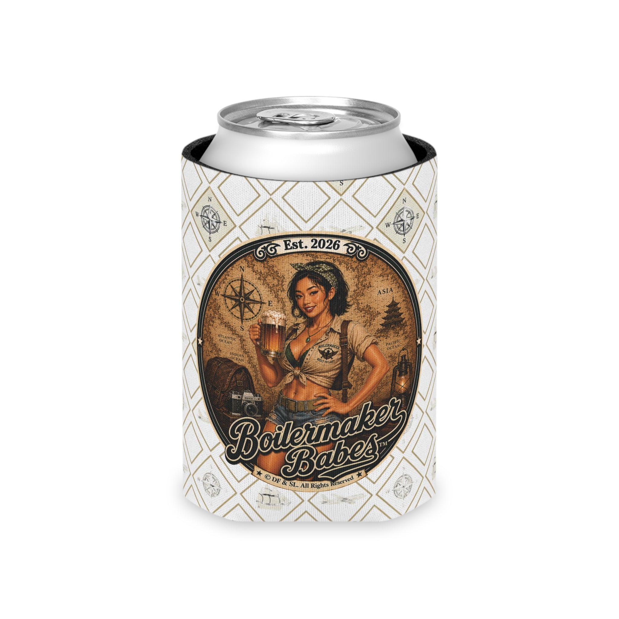 Xplore! (F) – Can Sleeve - Boilermaker Babes ™ Vintage Style Pin-Up Art