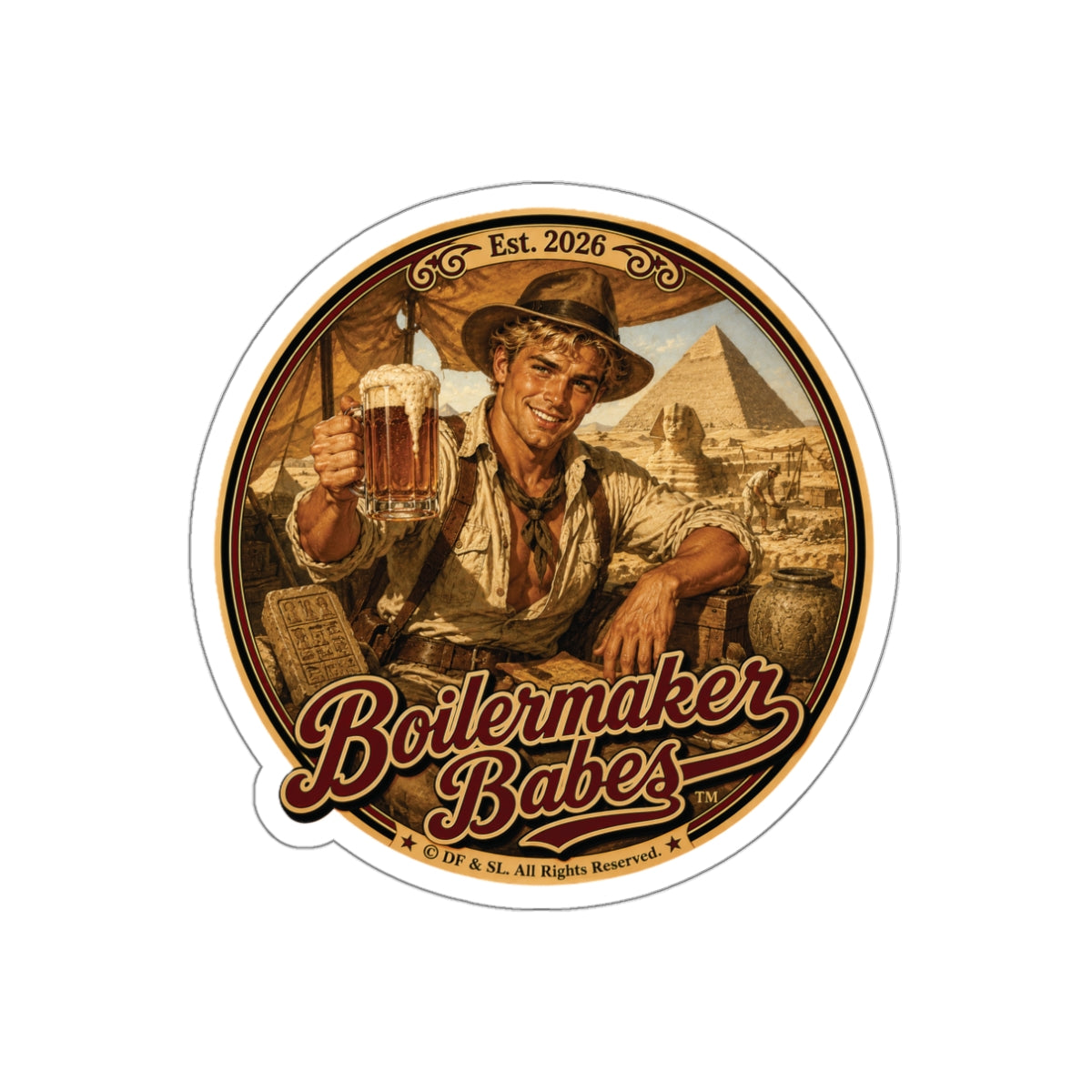 Arch! Boilermaker Babes ™ — Retro/Vintage Pin-Up Die-Cut Sticker