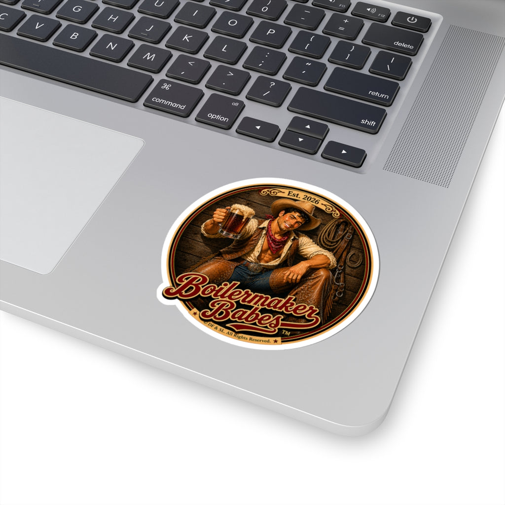 Cowboy Up! (M) - Boilermaker Babes ™   — Retro Patriotic Pin-Up Vinyl Custom Cut Sticker