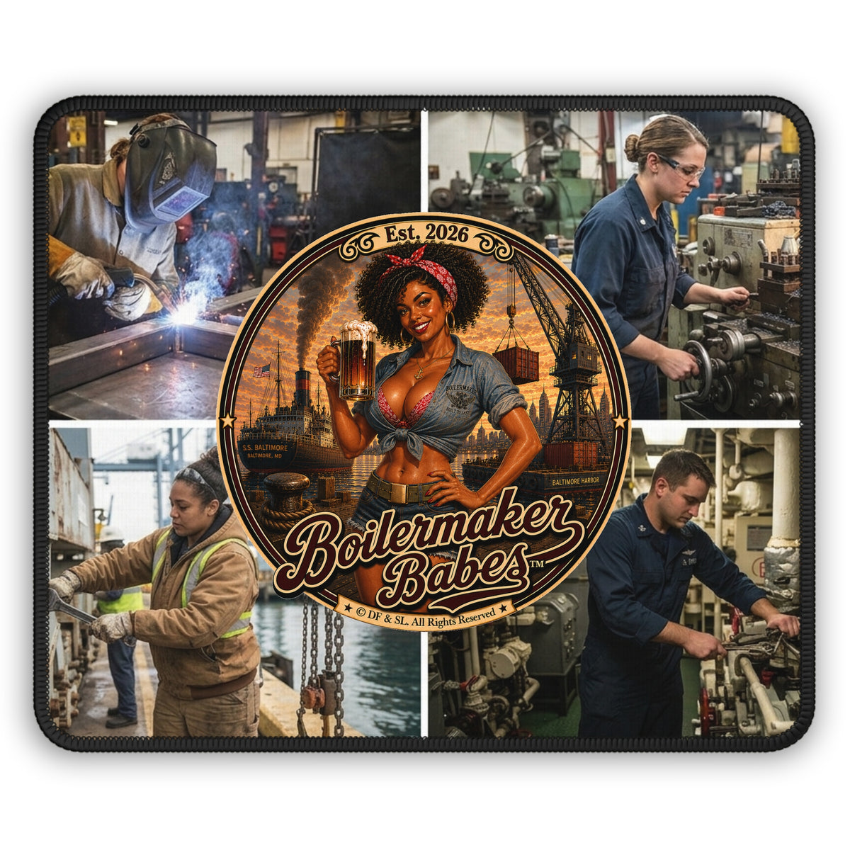 Boilermaker Babes™ Gaming Mouse Pad — Docke! (Dockmaster)