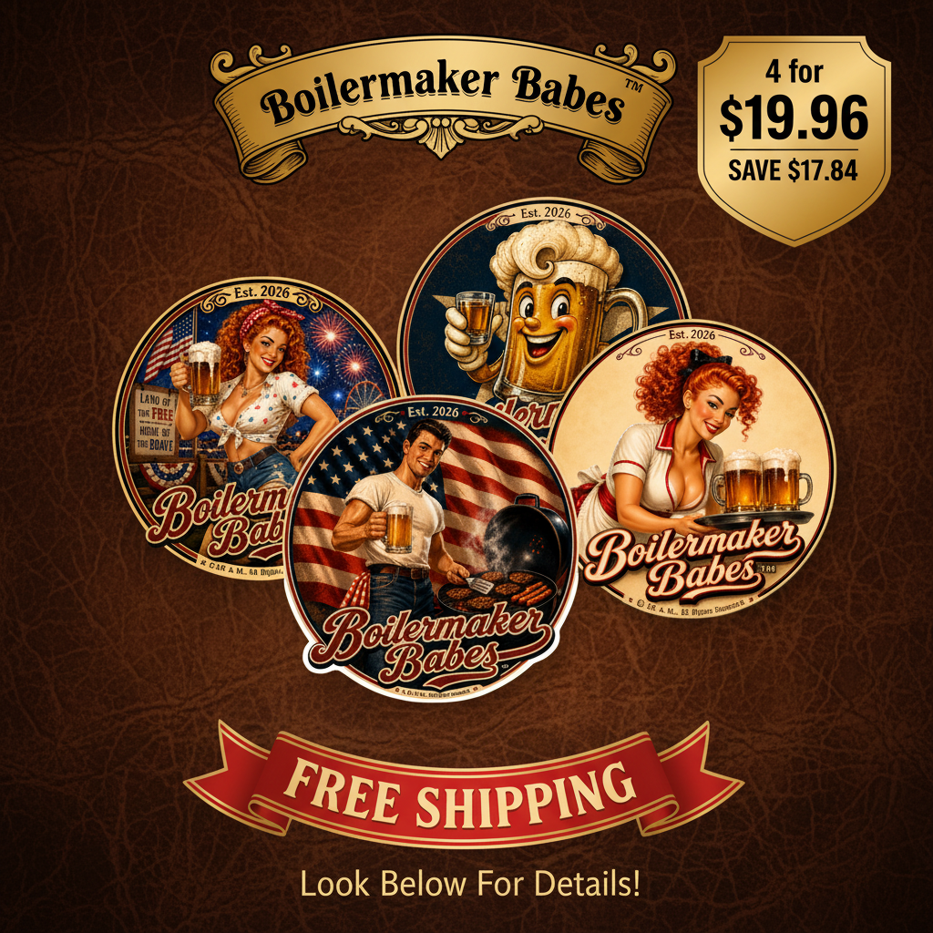 Mascot - Boilermaker Babes ™   — Retro Patriotic Pin-Up Vinyl Custom Cut Sticker